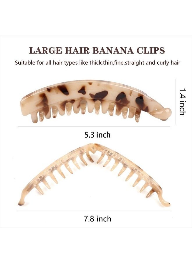 Sawowkuya - 6 Pcs Large Banana Clip 5.3 Inch Banana Clips Hair for Thick Hair, Non-slip Banana Hair Clips for Fine Hair, Strong Hold Banana Clips for Women and Girls - Image 1