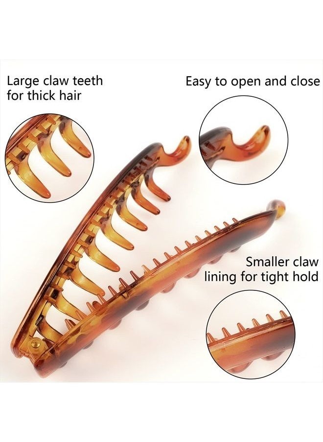 Sawowkuya - 6 Pcs Large Banana Clip 5.3 Inch Banana Clips Hair for Thick Hair, Non-slip Banana Hair Clips for Fine Hair, Strong Hold Banana Clips for Women and Girls - Image 1