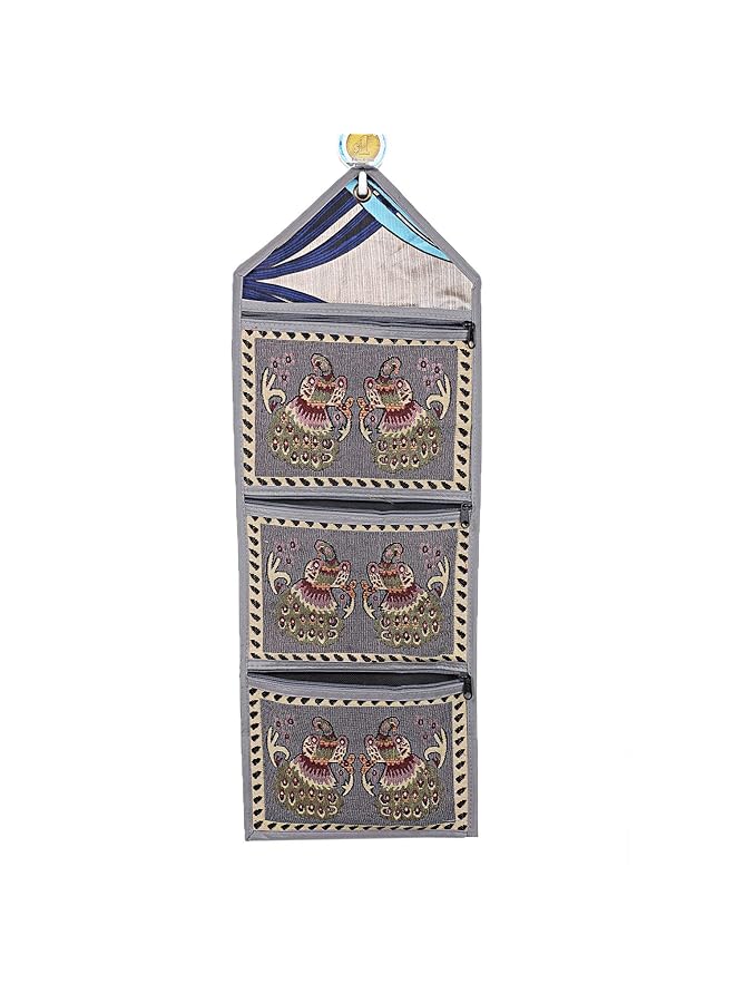 Kuber Industries Cotton 1 Piece Wall Hanging Magazine Letter Holder Grey - Image 3