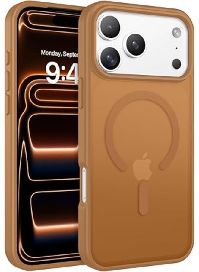 ACLIX Matte Magnetic Case for iPhone 17 Pro Max, Compatible with MagSafe, Plating Luxury Cover, Matte Soft TPU Shockproof Protective Phone Case | Desert Titanium - Image 1