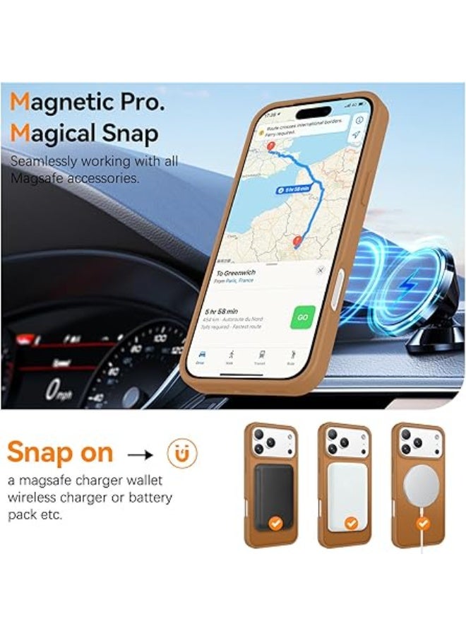 ACLIX Matte Magnetic Case for iPhone 17 Pro Max, Compatible with MagSafe, Plating Luxury Cover, Matte Soft TPU Shockproof Protective Phone Case | Desert Titanium - Image 2