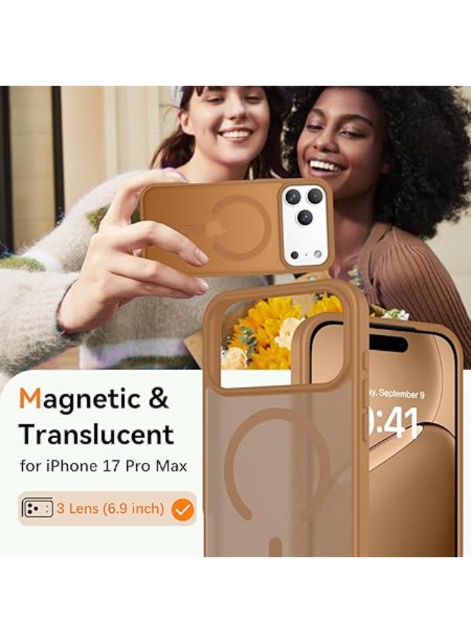 ACLIX Matte Magnetic Case for iPhone 17 Pro Max, Compatible with MagSafe, Plating Luxury Cover, Matte Soft TPU Shockproof Protective Phone Case | Desert Titanium - Image 3