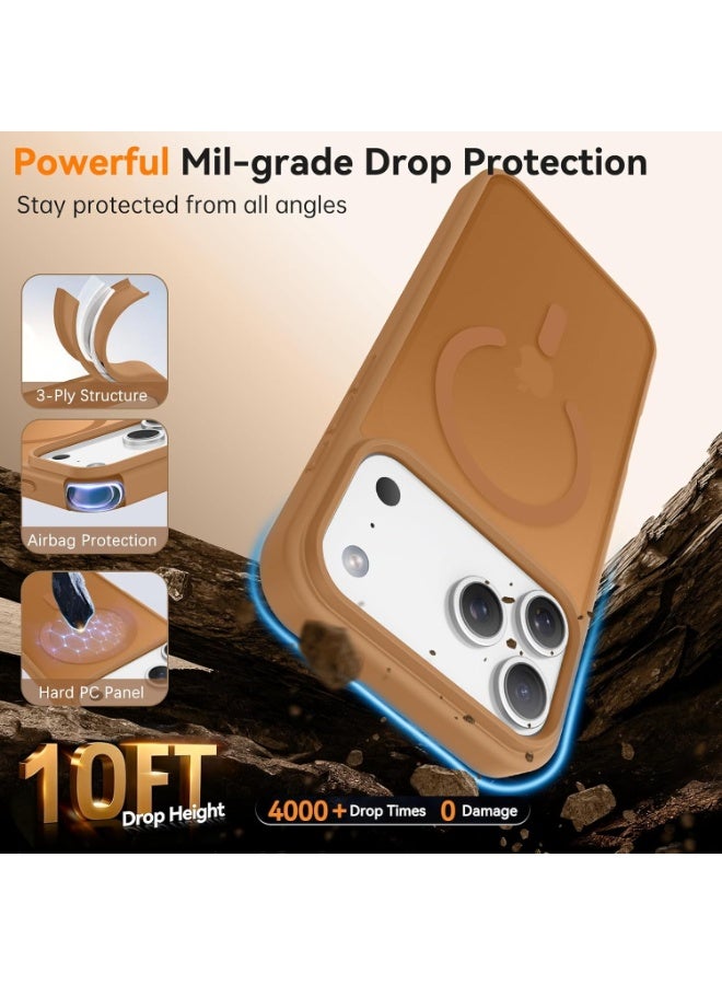 ACLIX Matte Magnetic Case for iPhone 17 Pro Max, Compatible with MagSafe, Plating Luxury Cover, Matte Soft TPU Shockproof Protective Phone Case | Desert Titanium - Image 4