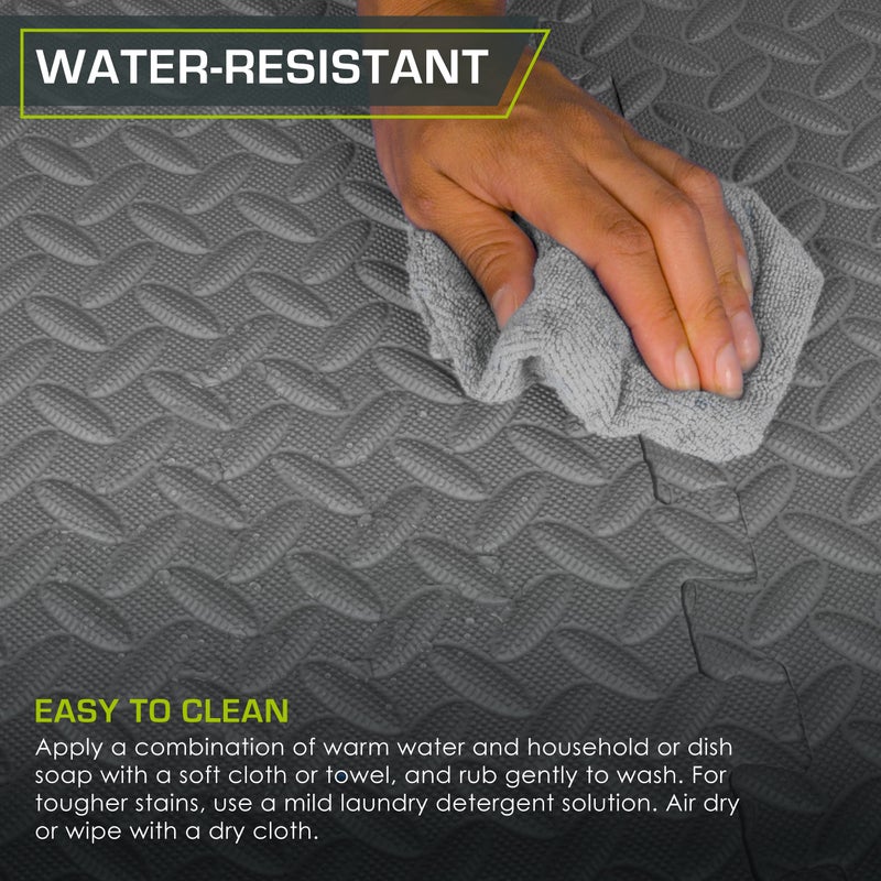 ProsourceFit Puzzle Exercise Mat ½ in, EVA Interlocking Foam Floor Tiles for Home Gym, Mat for Home Workout Equipment, Floor Padding for Kids, Grey, 24 in x 24 in x ½ in, 24 Sq Ft - 6 Tiles - Image 5