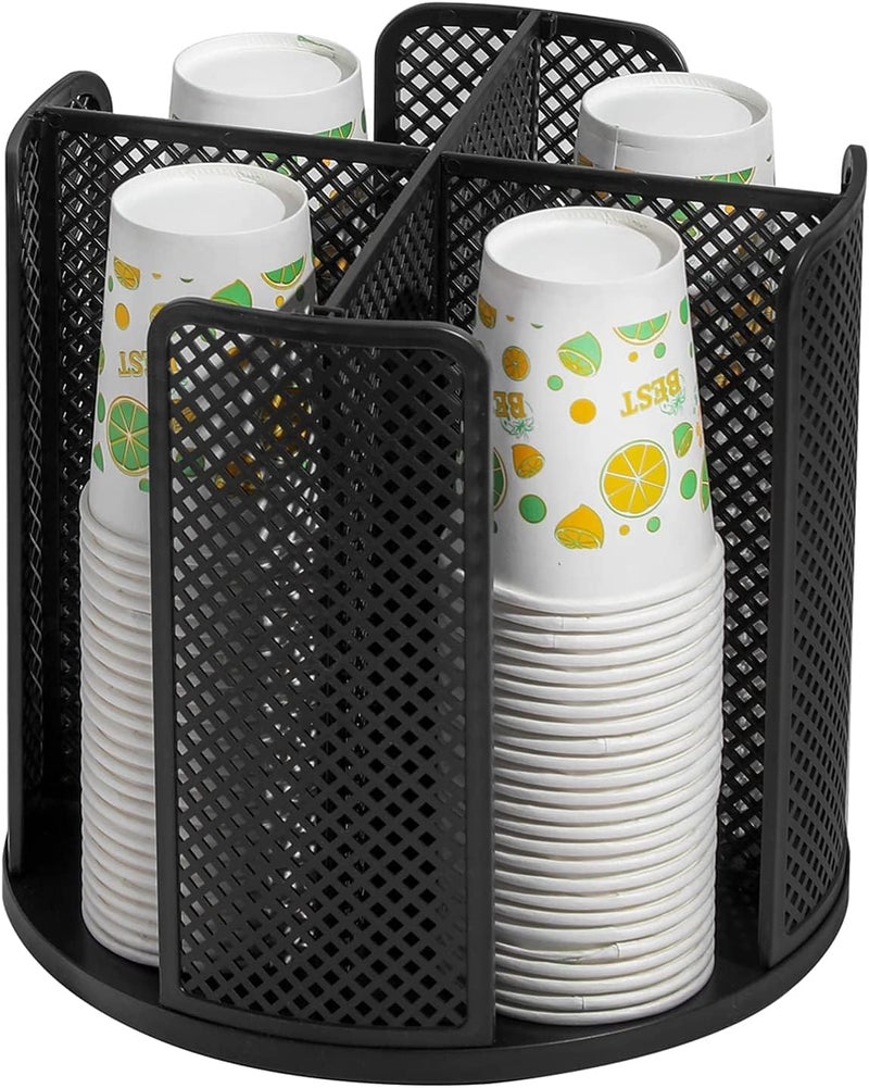 Metal Base Coffee Cup Holder - Black Plastic for Tables, Corner, and Machine - Image 2