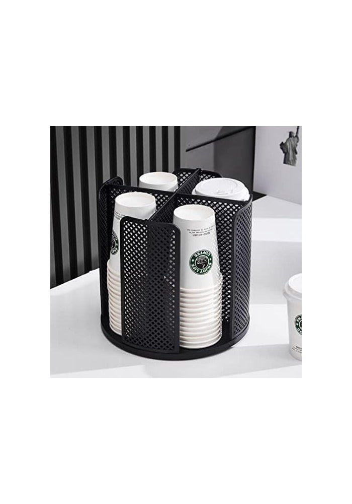 Metal Base Coffee Cup Holder - Black Plastic for Tables, Corner, and Machine - Image 3