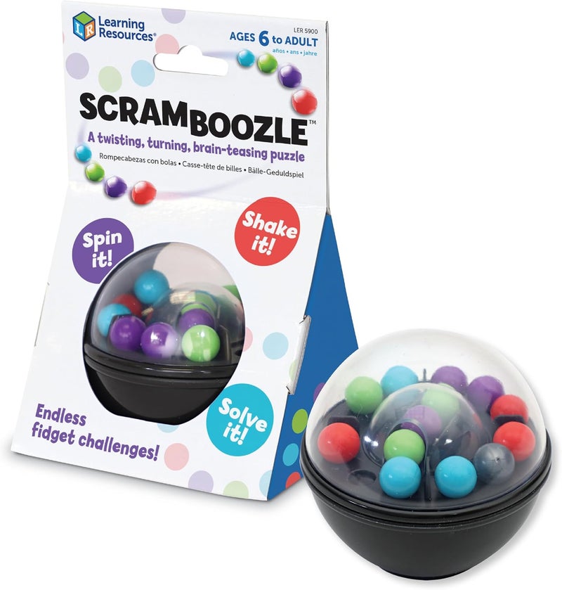 Learning Resources Scramboozle Puzzle Ball - 3D Brain Teasers and Puzzle Games for Kids and Adults, Puzzle Sort Ball Game, Fidget Toys, Travel Games for Ages 6+ - Image 1