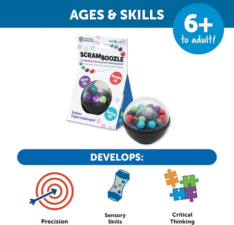 Learning Resources Scramboozle Puzzle Ball - 3D Brain Teasers and Puzzle Games for Kids and Adults, Puzzle Sort Ball Game, Fidget Toys, Travel Games for Ages 6+ - Image 5