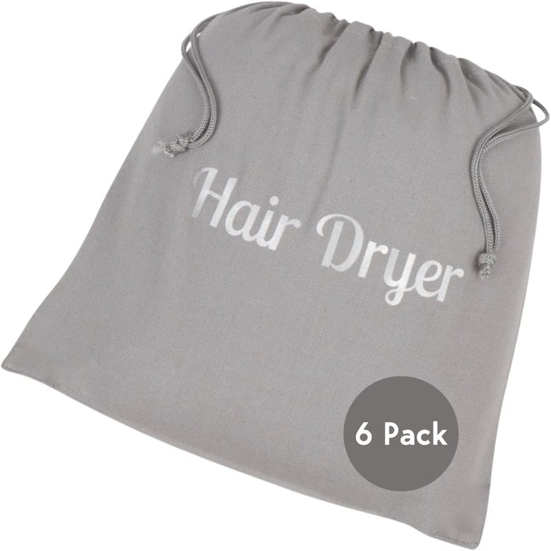 Hair Dryer Bags - Great for Organization and Storage at Home or Travel (6 Count)