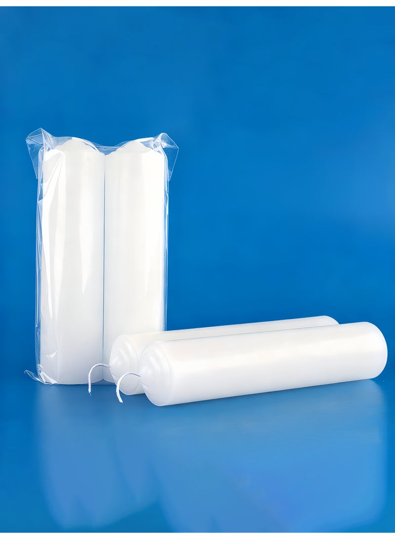 2 قطعة شموع ديم بقوة بيضاء كبيرة، قطر 5 سم طول 20 سم، بدون دخان وبدون عطر وبدون نصب، زمن الاشتعال 45 ساعة، شموع للتوزيع والانارة الطارئة - Image 2