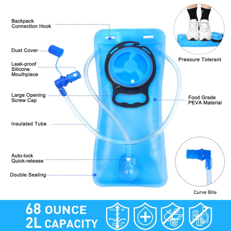 KUYOU Hydration Backpack Hydration Pack with 2L Water Bladder, Lightweight Insulation Water Backpack for Running, Cycling,Hiking,Climbing - Image 4