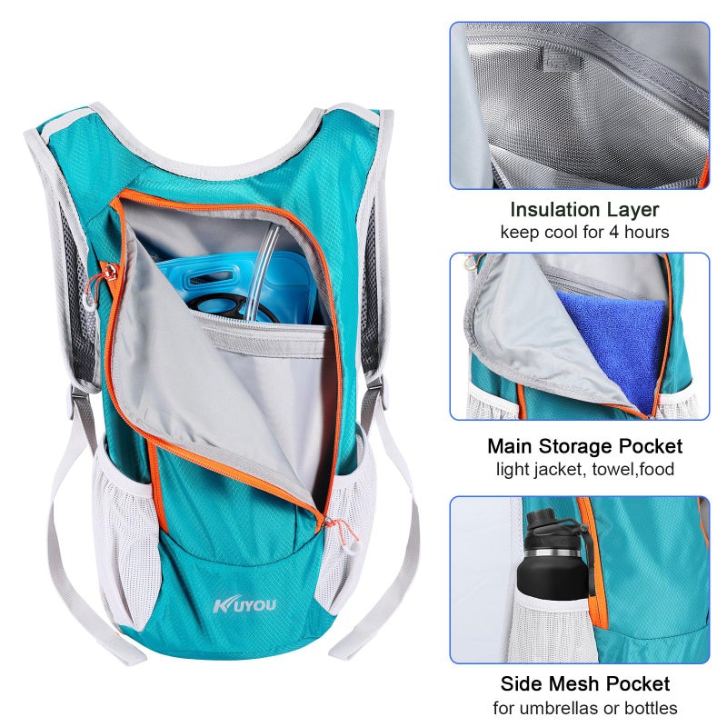 KUYOU Hydration Backpack Hydration Pack with 2L Water Bladder, Lightweight Insulation Water Backpack for Running, Cycling,Hiking,Climbing - Image 2
