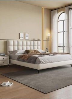 Light Luxury Furniture Modern Leather Bed Frame Without Mattress for Home Bedroom Decoration