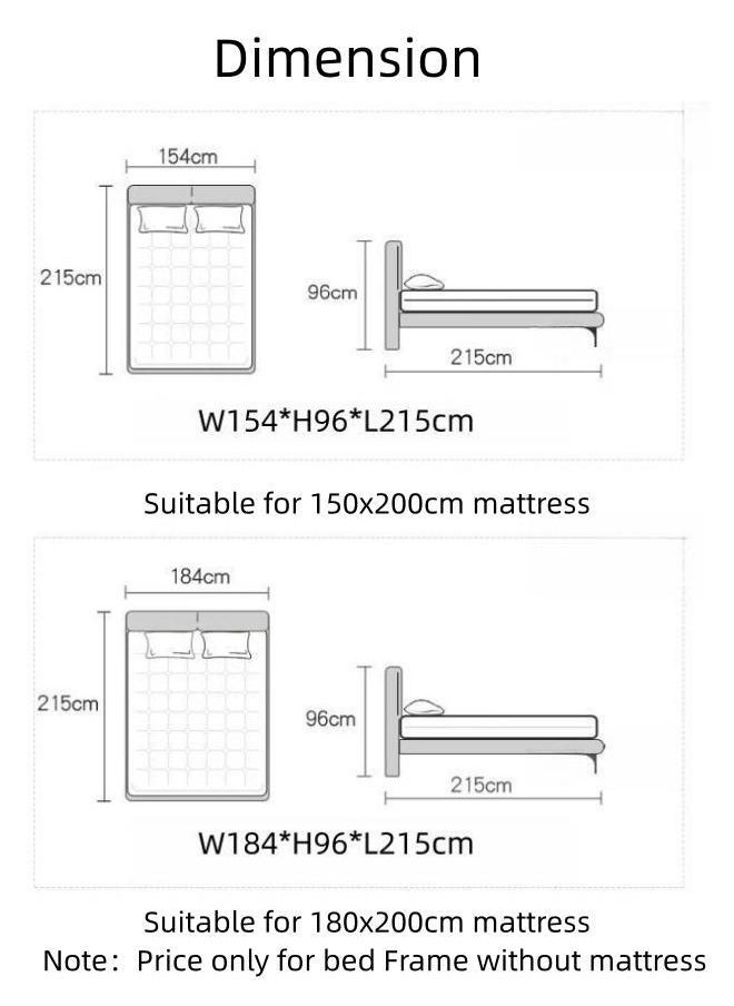 Generic - Light Luxury Furniture Modern Leather Bed Frame Without Mattress for Home Bedroom Decoration - Image 1