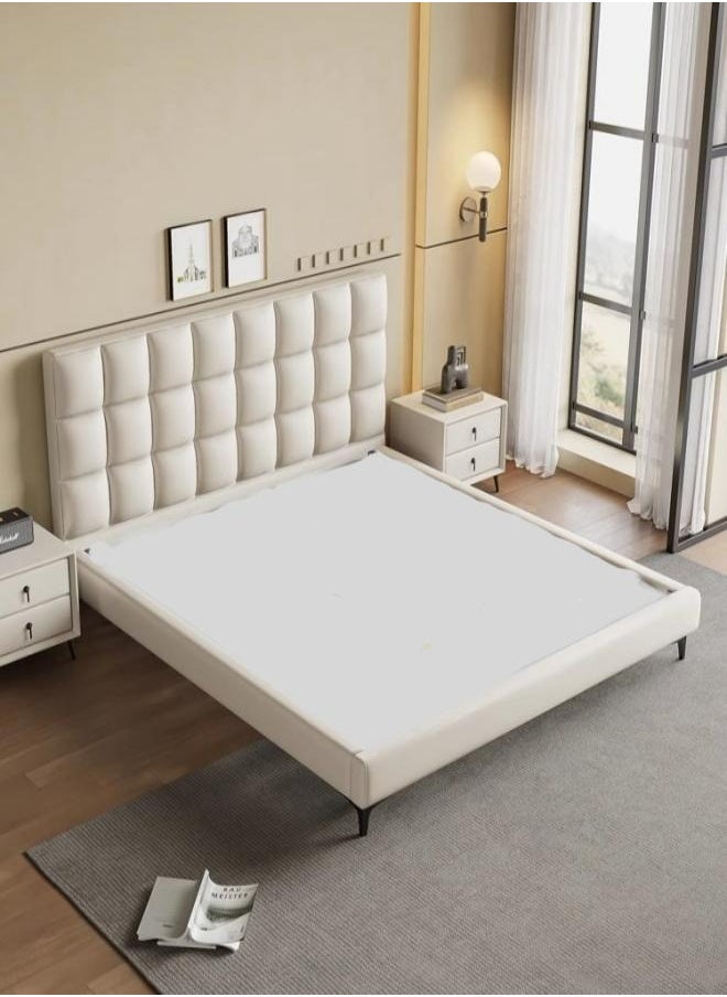 Generic - Light Luxury Furniture Modern Leather Bed Frame Without Mattress for Home Bedroom Decoration - Image 1