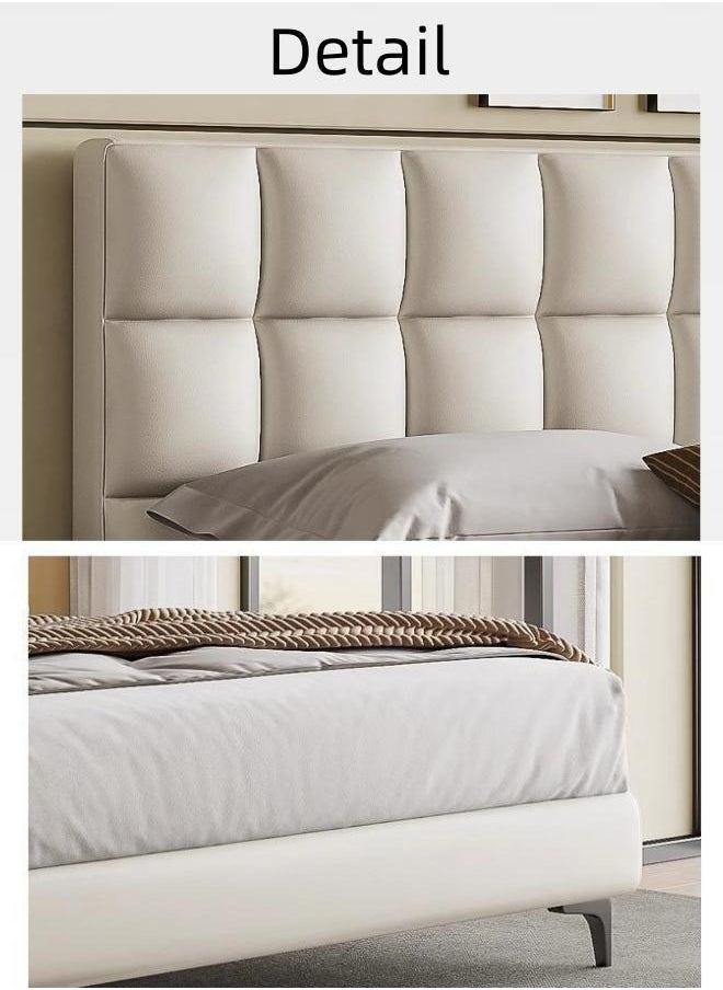 Generic - Light Luxury Furniture Modern Leather Bed Frame Without Mattress for Home Bedroom Decoration - Image 1