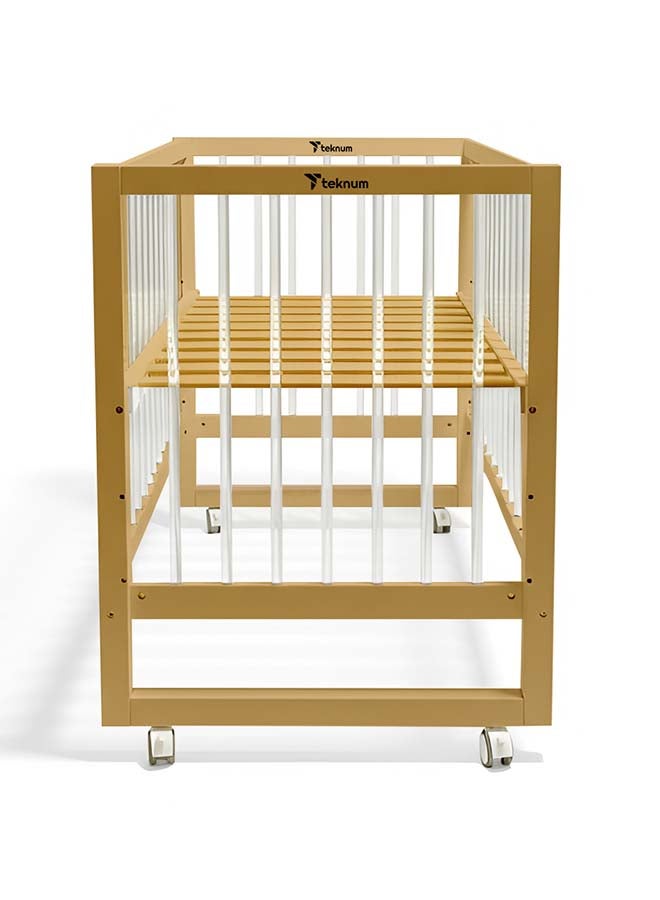 TEKNUM Prism 4in1 Acrylic Convertible Crib w/ mattress - Natural Brown - Image 3