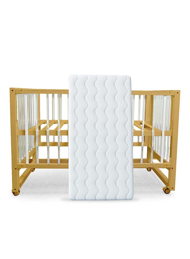TEKNUM Prism 4in1 Acrylic Convertible Crib w/ mattress - Natural Brown - Image 2