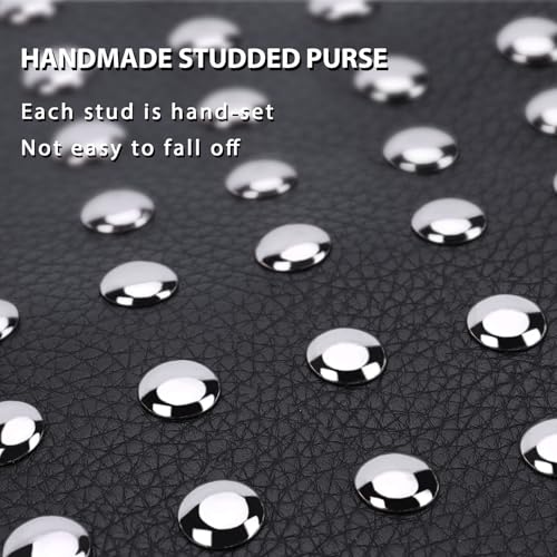 YFGBCX Studded Purses Black Shoulder Bag Y2K Purse for Women Handbag Soft Leather Fall Purse - Image 3