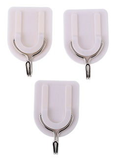 LAWAZIM Metal Head Adhesive Hooks - 4 Packs of 3 Piece - Heavy Duty Waterproof Rustproof Utility Hooks for Wall Door Bathroom Kitchen Office Removable Damage-Free Hanging U-Shaped Sticky Hooks  - Image 2