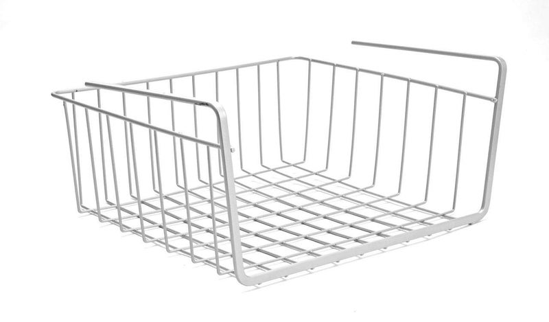 Go Hooked Go Hooked 12" Undershelf Storage Basket Under Cabinet Storage Organizer (3 Pcs, Silver)  - Image 2