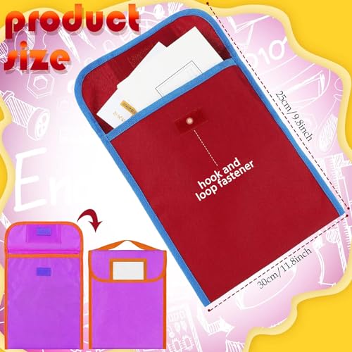 Lincia 16 Pcs Nylon Book Pouch Bags with Stitched Handle and Clear Name Tag Pockets, Book Bags for Kids, Classroom, School, Homework, Protector Store Reading Supplies, 11.8 x 9.8 Inch - Image 2