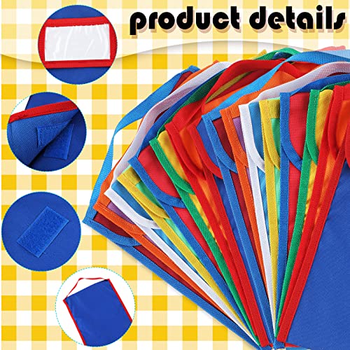 Lincia 16 Pcs Nylon Book Pouch Bags with Stitched Handle and Clear Name Tag Pockets, Book Bags for Kids, Classroom, School, Homework, Protector Store Reading Supplies, 11.8 x 9.8 Inch - Image 3