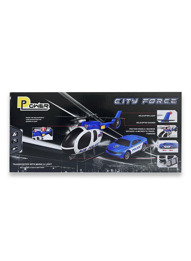 D-Power Helicopter & Sports Car 1:14 Scale Firemen Playset – Blue | Elevate the excitement with this 1:14 scale Firemen Playset |  Requires Batteries: 3x LR44 batteries included | Ideal gifts ages 3+  - Image 4