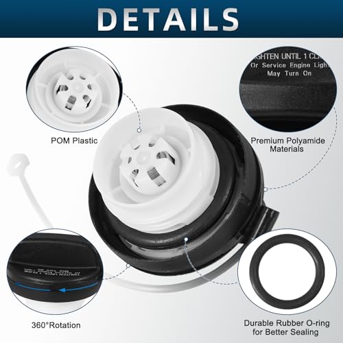AUTOBABA Fuel Tank Cap Gas Cap Compatible with Nissan 2013-2018 Altima, 2012-2019 Frontier, 2015-2020 Murano, 2013-2019 Pathfinder, 2012-2019 Versa, Infiniti JX35 QX60 Replace# 17251-3JA0A, 17251-9BD0E - Image 3