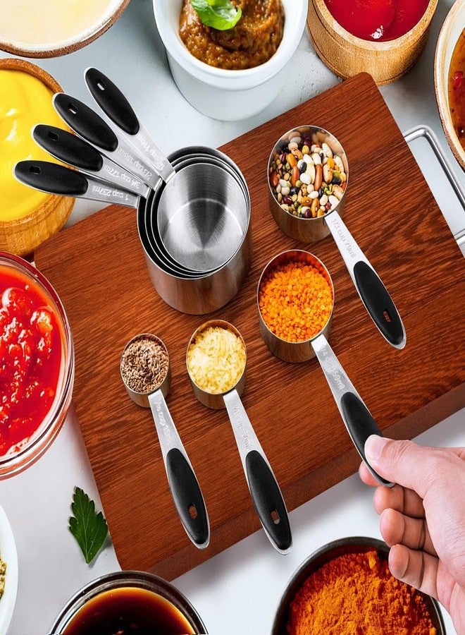 BOBIPRO Measuring Cups & Spoons Set of 16, BOBIPRO Stainless Steel 8 Nesting Measure Cups Set & 7 double-sided Magnetic Measuring Spoons Set & 1 Leveler for Dry and Liquid Ingredient - Image 4
