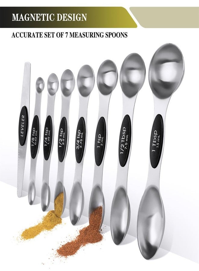 BOBIPRO Measuring Cups & Spoons Set of 16, BOBIPRO Stainless Steel 8 Nesting Measure Cups Set & 7 double-sided Magnetic Measuring Spoons Set & 1 Leveler for Dry and Liquid Ingredient - Image 3