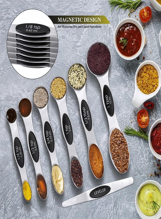BOBIPRO Measuring Cups & Spoons Set of 16, BOBIPRO Stainless Steel 8 Nesting Measure Cups Set & 7 double-sided Magnetic Measuring Spoons Set & 1 Leveler for Dry and Liquid Ingredient - Image 5
