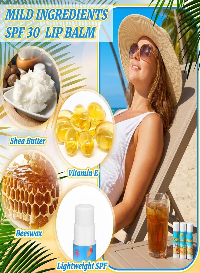 Demissle 24 Pack Summer Spf 30 Lip Balm Party Favors, Beach Pool Birthday Goodie Bag Stuffers Coconut Sunscreen Lip Balm Bulk for Summer Travel and Outdoor Back to School Teacher Classroom Gifts - Image 3