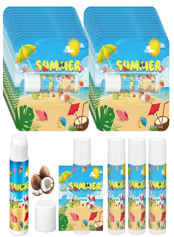 Demissle 24 Pack Summer Spf 30 Lip Balm Party Favors, Beach Pool Birthday Goodie Bag Stuffers Coconut Sunscreen Lip Balm Bulk for Summer Travel and Outdoor Back to School Teacher Classroom Gifts - Image 1