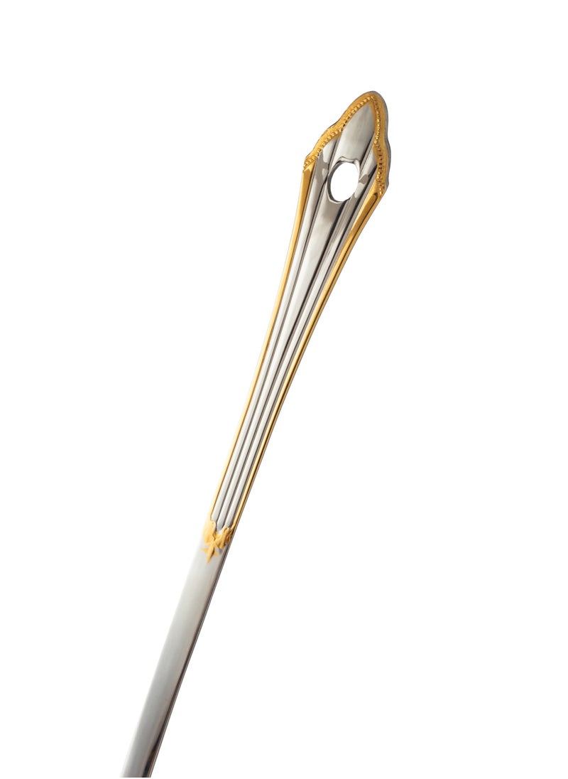 Dania Stainless Steel Scoop And Food Spoon With Golden Decor length 35 cm  - Image 2