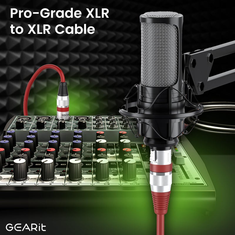 GEARit XLR Male to Female Microphone Cable (10 Feet, 10 Pack) 3-Pin Balanced Shielded Mixer, Recording Studio, Podcast - Multi Colored - Image 2