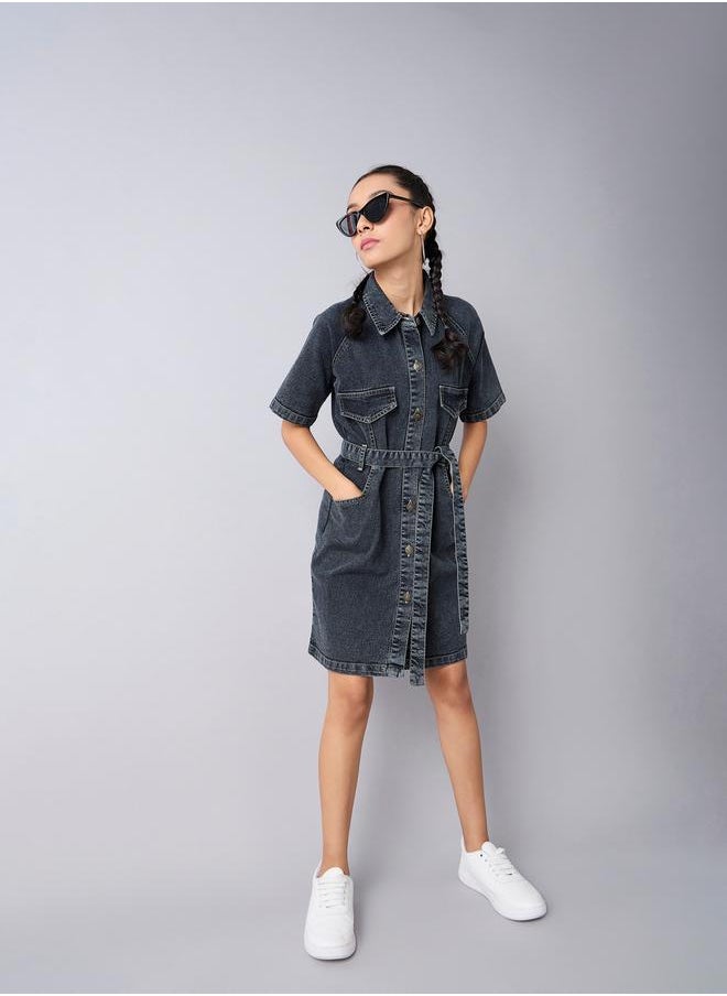 Acid Wash Denim Collared Shirt Dress with Tie Up Belt - pzsku/Z5034FEDF532F66F4C56FZ/45/_/1732386869/54b4fda9-2850-47c4-a895-8d52b91dc1d0