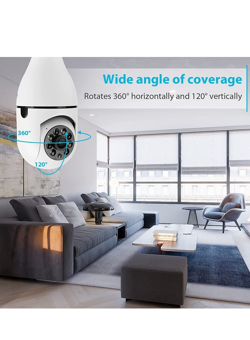 DubaiGallery Light Bulb Security Camera, Keilani Light Bulb Security Camera, Keilini Security Camera, 360°Panoramic Surveillance Cam, 2.4GHz WiFi Smart 1080P Outdoor Security Camera Motion Detection - Image 4