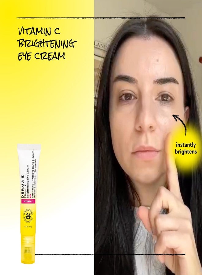 derma-e Derma E Vitamin C Brightening Eye Cream, 0.5 Fl Oz, Under Eye Cream with Niacinamide, Caffeine & Cucumber Extract, Helps Reduce Dark Circles & Puffiness, Cooling Tip Applicator, Filter-Like Finish - Image 4