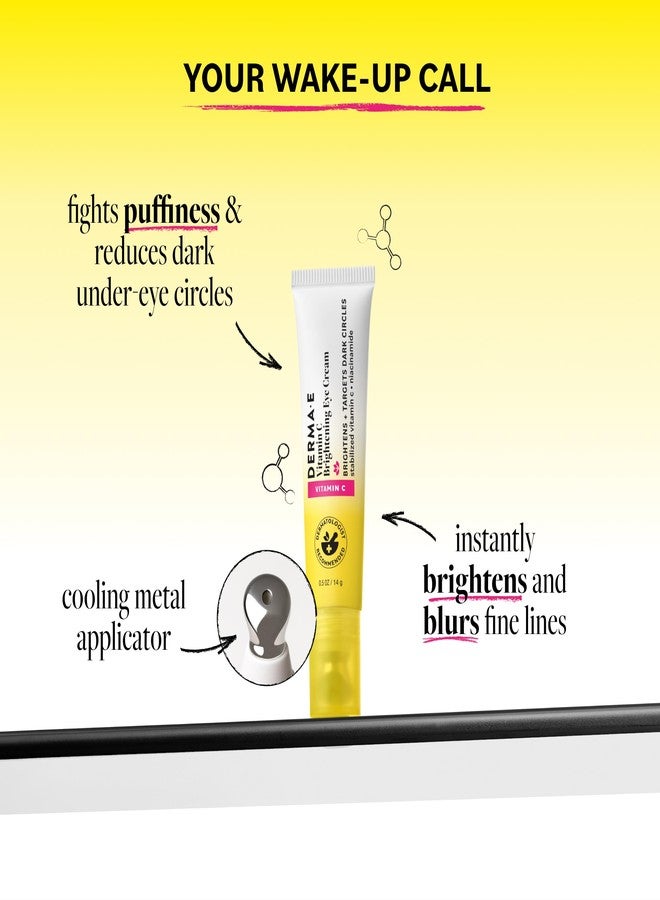 derma-e Derma E Vitamin C Brightening Eye Cream, 0.5 Fl Oz, Under Eye Cream with Niacinamide, Caffeine & Cucumber Extract, Helps Reduce Dark Circles & Puffiness, Cooling Tip Applicator, Filter-Like Finish - Image 2