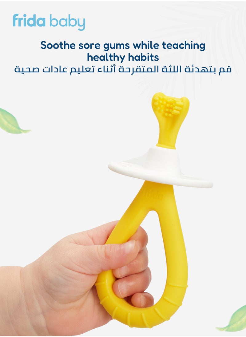 fridababy Training Toothbrush for Babies – 6+ Months | Soft Silicone Bristles | Easy-Grip Handle | Teething Relief | BPA-Free Infant Oral Care | Safe & Gentle Baby Brush  - Image 4