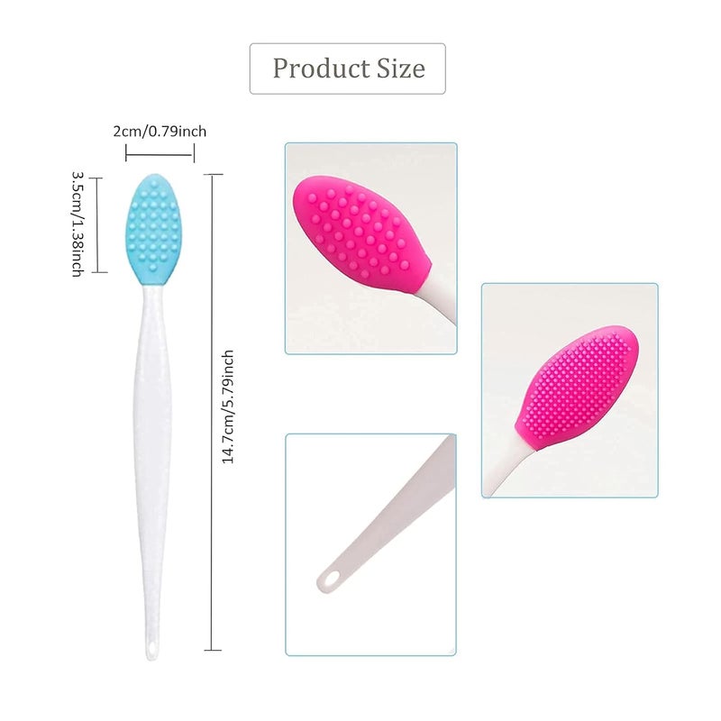 MobFest Silicone Facial Cleaning Brushes Long Handle Nose Blackhead Pore Removal Wash Exfoliating Face Clean Brush, (M, 1) - Image 2