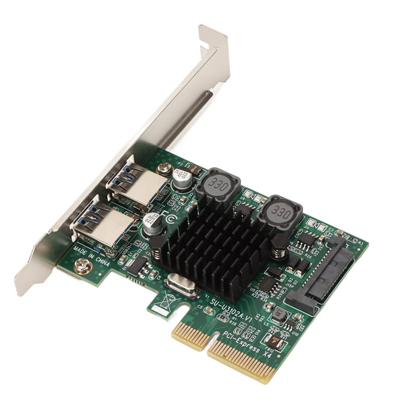 USB3.2 Expansion Card Dual Port 10Gbps - High Stability Thickened Immersion Gold Process - 2 Ports Expansion Card with ASM3142 Main Control Chip for PCIE X4 X8 X16 Slots - Image 2