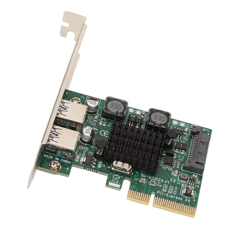 USB3.2 Expansion Card Dual Port 10Gbps - High Stability Thickened Immersion Gold Process - 2 Ports Expansion Card with ASM3142 Main Control Chip for PCIE X4 X8 X16 Slots - Image 3