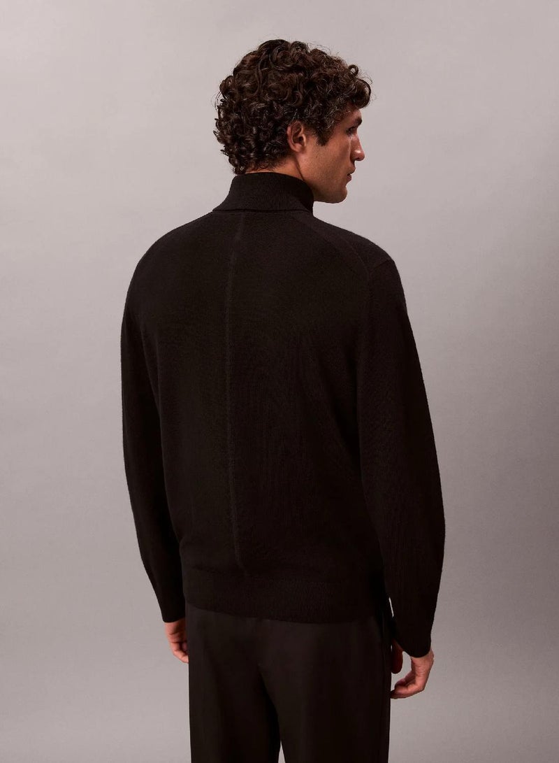 CALVIN KLEIN Merino Wool Turtle Neck Jumper - Image 4
