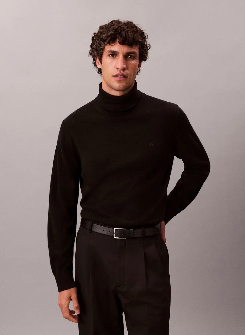 CALVIN KLEIN Merino Wool Turtle Neck Jumper - Image 3
