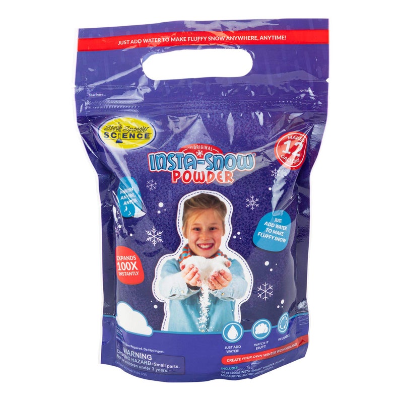 Steve Spangler Science Steve Spangler Science Insta-Snow Powder, STEM Activity for School and Homeschool Activities, Fun & Safe Science Kits, Kids Make Fluffy Snow In Seconds, Top Sensory Toy For Classrooms, 14 oz  - Image 1