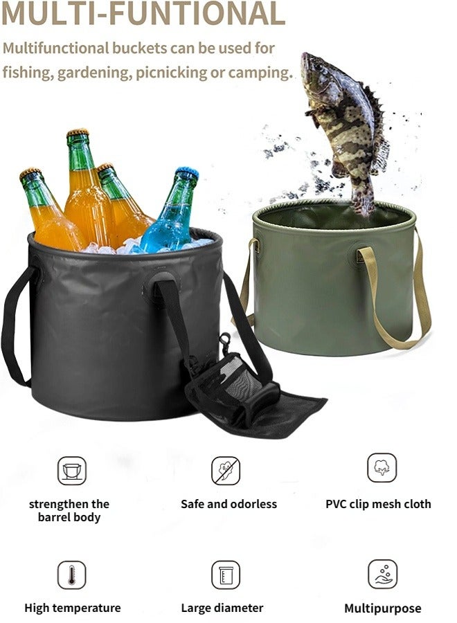 ShebSheb 13L Portable Water Bucket Camping Collapsible Ice Bucket For Camping Fishing Hiking Backpacking Outdoor Survival, Car Washing - Image 2