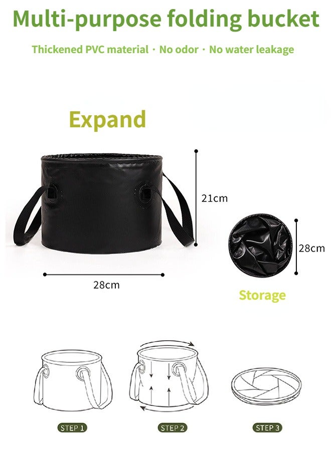 ShebSheb 13L Portable Water Bucket Camping Collapsible Ice Bucket For Camping Fishing Hiking Backpacking Outdoor Survival, Car Washing - Image 5