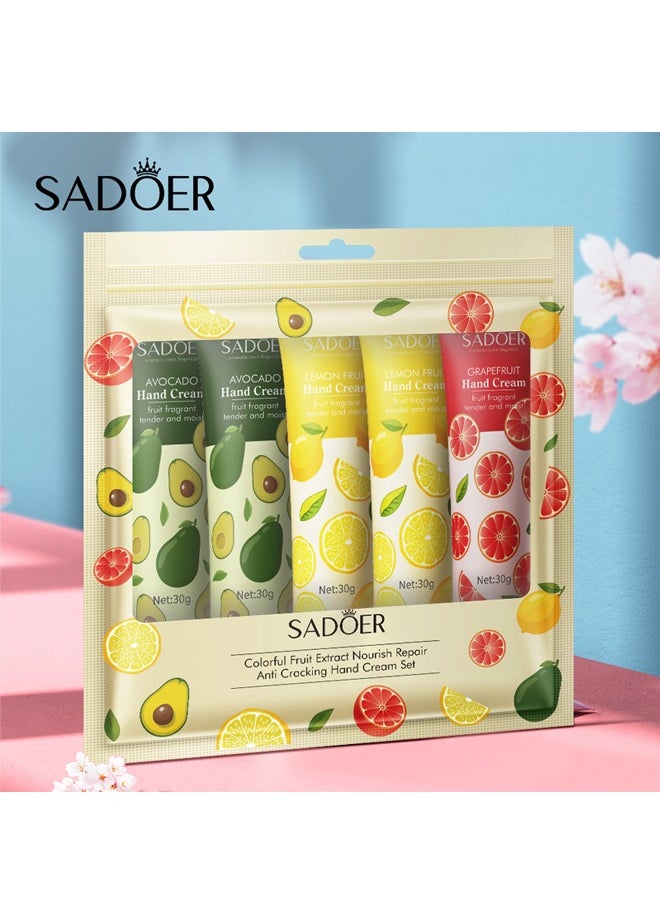 SADOER ﻿ 5 Pack Hand Cream Gifts Set For Women,Hand Lotion Travel Size in Bulk For Dry Cracked Hands,Mini Hand Lotion For Festival Gift,Natural Plant Fragrance Mini Hand Lotion Moisturizing Hand Care Cream  - Image 5